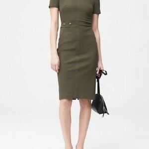 Banana Republic bi-stretch olive dress, size 6
